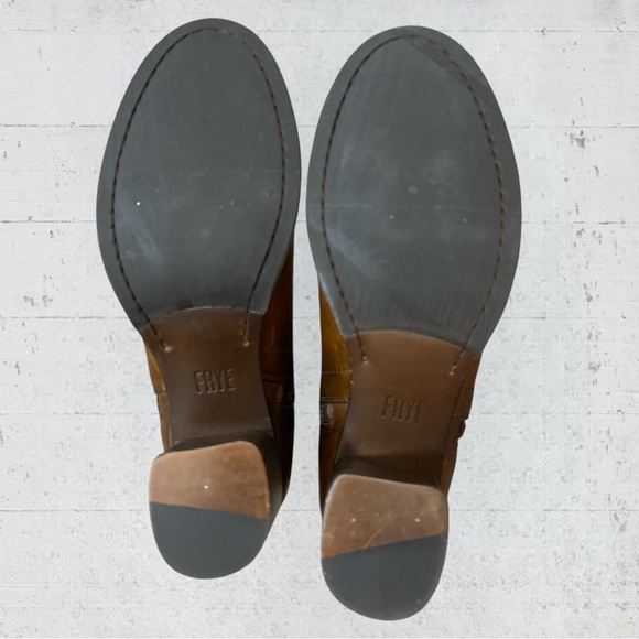 Frye Addie Double Zip Brown Ankle Leather Bootie Size 6 - Picture 8 of 11